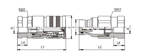 FFN Flat Face Couplings, Iso 16028