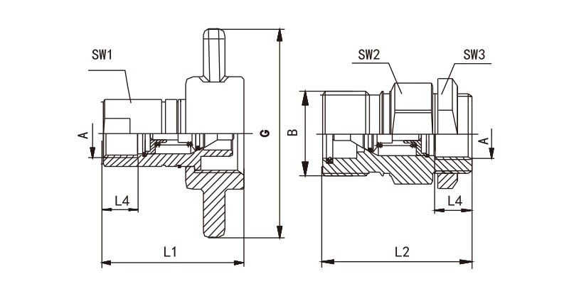 HC carbon steel screw quick couplings