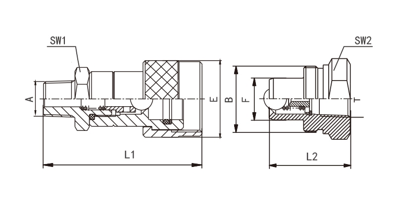 HSM 70mpa screw connect quick couplings