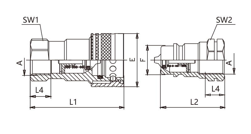 IA03 hydraulic quick release couplings, iso 7241-1A