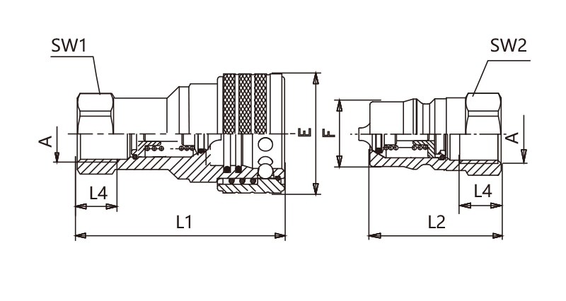 IB01, Iso7241-b Carbon Steel Quick Coupling, Bsp Thread, Npt Thread