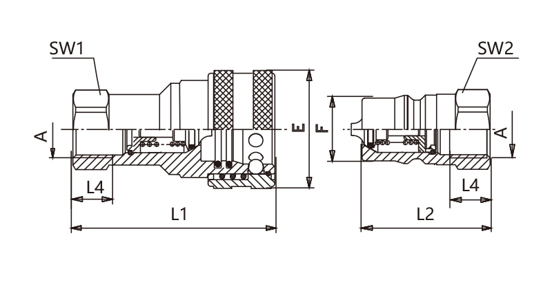 IB01SS, Iso7241-b, Stainless Steel Quick Coupling, Bsp Thread, Npt Thread