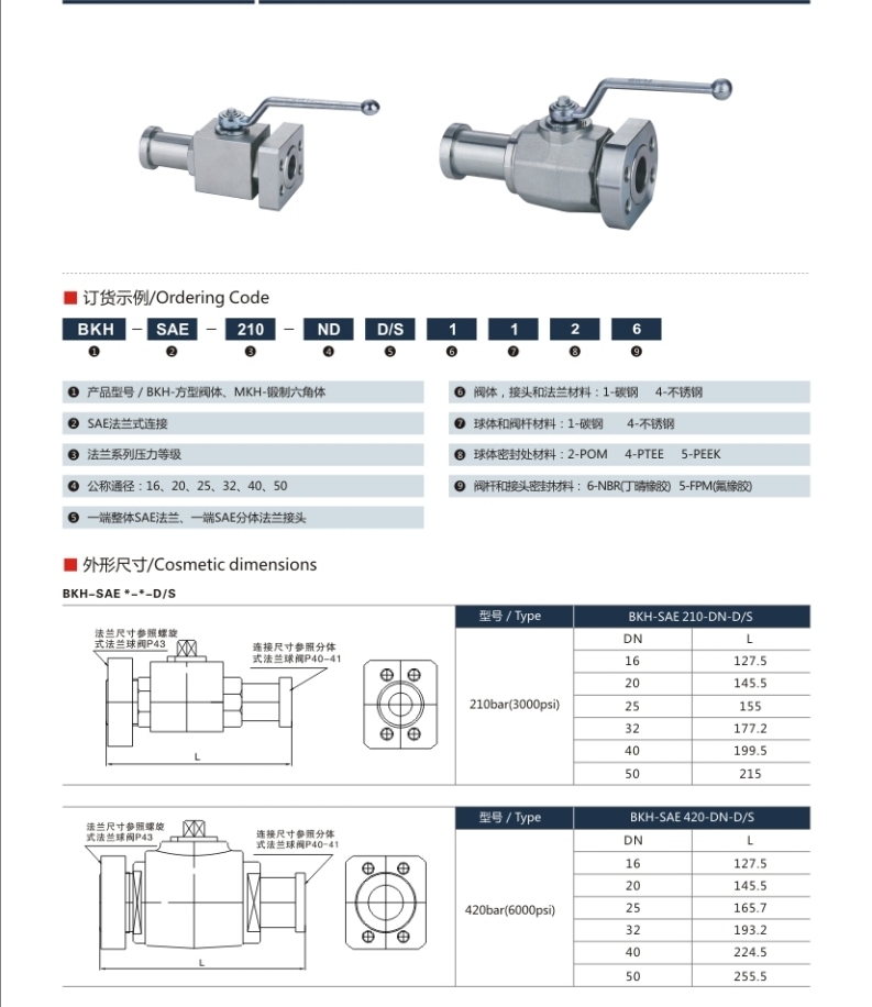 BKH SAE Flange Ball Valve